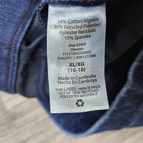 Time And Tru Pants Womens XL Blue Pull On Jeggings Cropped Denim Stretch Capri - Picture 5 of 11